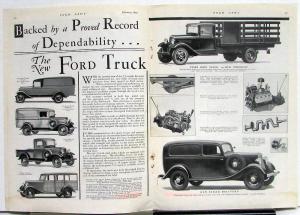 1933 Ford News February Issue Color Illustrations of New V8 Fords Original