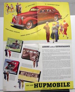 1938 Hupmobile Sixes & Eights 6 Custom 6 Custom 8 Sales Brochure Folder Original