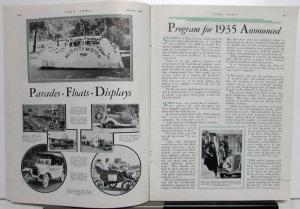 1934 Ford News November Issue 1935 Program Announced Original