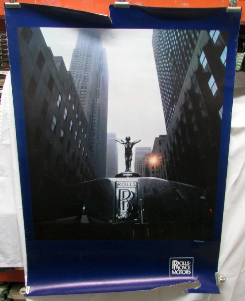 Vintage Rolls Royce Grill Promotional Poster Large 33 X 47