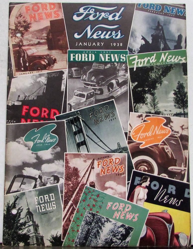 1938 Ford News January Issue 1937 Progress Review & Lincoln Zephyr Original