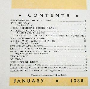 1938 Ford News January Issue 1937 Progress Review & Lincoln Zephyr Original