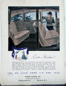 1938 Ford News May Issue De Luxe V8 AD on Back Cover Original