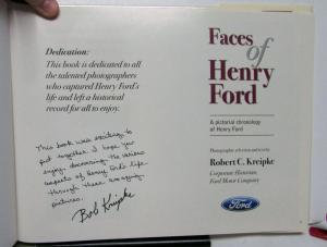 Faces Of Henry Ford A Pictorial History Signed