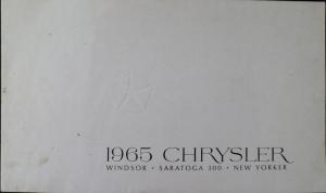 1965 Chrysler Sales Brochure CANADIAN Windsor New Yorker Saratoga 300 Original