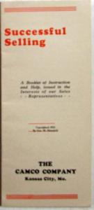 1925 Camco Turbine Pump Successful Selling Sales Rep Only Instruction Booklet
