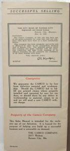 1925 Camco Turbine Pump Successful Selling Sales Rep Only Instruction Booklet