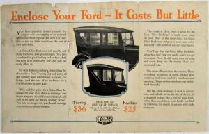 1926 Gates Glass Enclosures for 1923-1926 Fords Sales Folder - Touring/Roadster