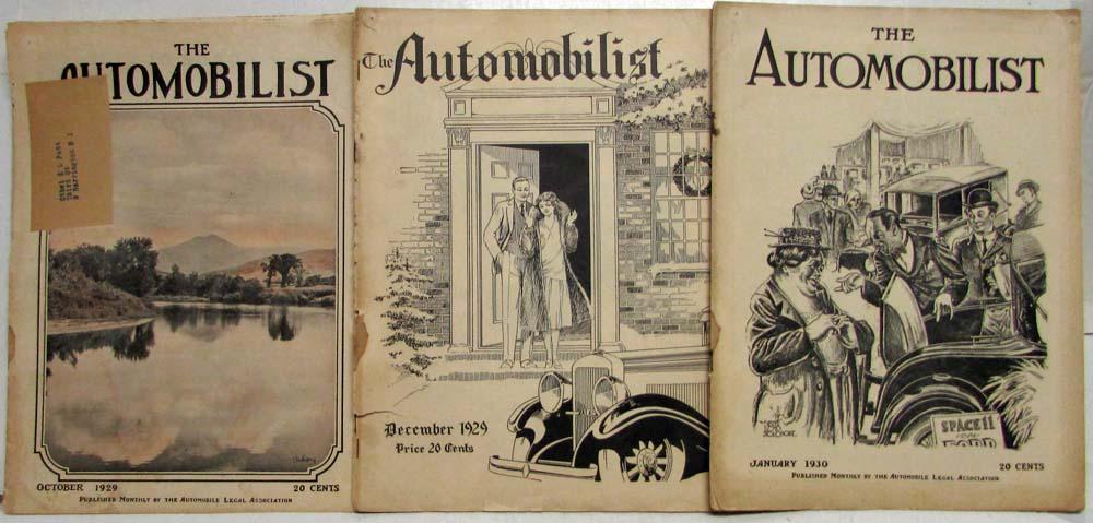 1929-1930 The Automobilist Monthly Publication Lot of 3