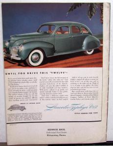 1939 Ford News March Issue Lincoln Zephyr 12  Ad Original