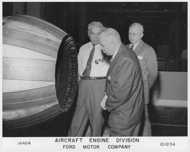 1954 Ford Execs at Ford Aircraft Engine Division Press Photo 0608 - John Dykstra