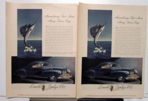 1942 Lincoln Zephyr V12 Coupe Ad Proof