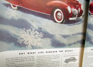 1939 Lincoln Zephyr V12 4 Door Sedan Winter Small Ad Proof