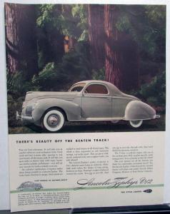 1940 Lincoln Zephyr V12 Coupe Ad Proof