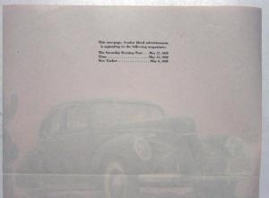 1939 Lincoln Zephyr V12 4 Door Sedan Ad Proof