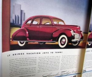 1940 Lincoln Zephyr V12 4 Door Sedan Summer Ad Proof