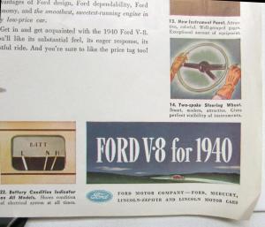 1940 Ford V8 Four Door Sedan 22 Important Improvements Large Ad Proof