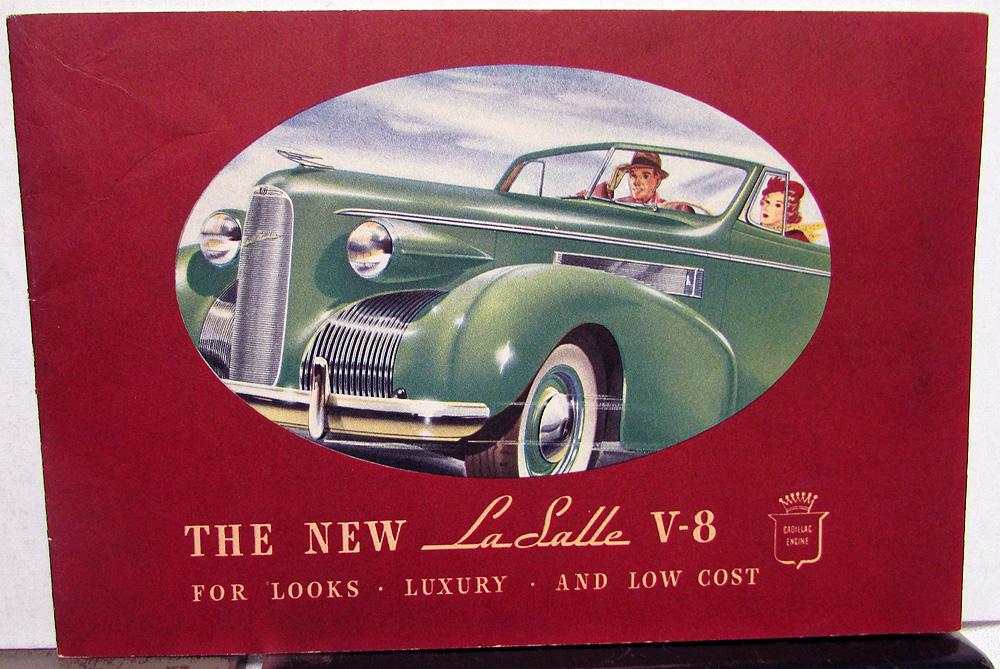 1939 Cadillac LaSalle V-8 Dealer Sales Brochure Coupe Sedan Convertible Original