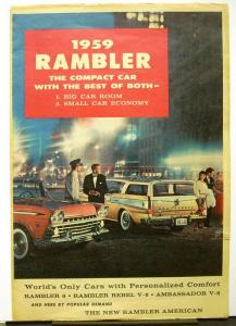 1959 Rambler Six Rebel V8 Ambassador V8 Oversized Sales Brochure Mailer Original