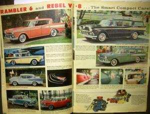 1959 Rambler Six Rebel V8 Ambassador V8 Oversized Sales Brochure Mailer Original