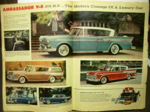 1959 Rambler Six Rebel V8 Ambassador V8 Oversized Sales Brochure Mailer Original