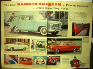 1959 Rambler Six Rebel V8 Ambassador V8 Oversized Sales Brochure Mailer Original