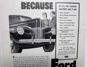 1940 Ford V8 Leading Low Priced Car Ad Proof