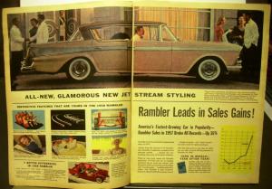 1958 Rambler Economy Six Rebel V8 Ambassador V8 Sales Folder Mailer Original XL