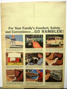 1958 Rambler Economy Six Rebel V8 Ambassador V8 Sales Folder Mailer Original XL