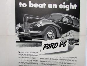 1940 Ford V8 Sedan It Takes An Eight To Beat An Eight Ad Proof
