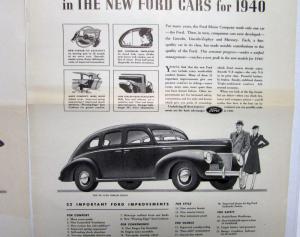 1940 Ford V8 Sedan 22 Important Improvements Ad Proof