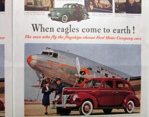 1940 Ford V8 Sedan When Eagles Come To Earth! Ad Proof