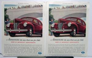 1940 Ford V8 Sedan Saturday Evening Post Ad Proof