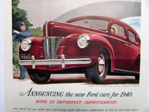 1940 Ford V8 Sedan Saturday Evening Post Ad Proof