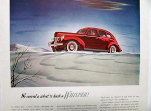 1940 Ford V8 Sedan We Curved A Wheel To Hush A Whisper! Ad Proof