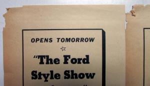1940 The Ford Style Show Presenting Ford Mercury Lincoln-Zephyr Cars Ad Proof