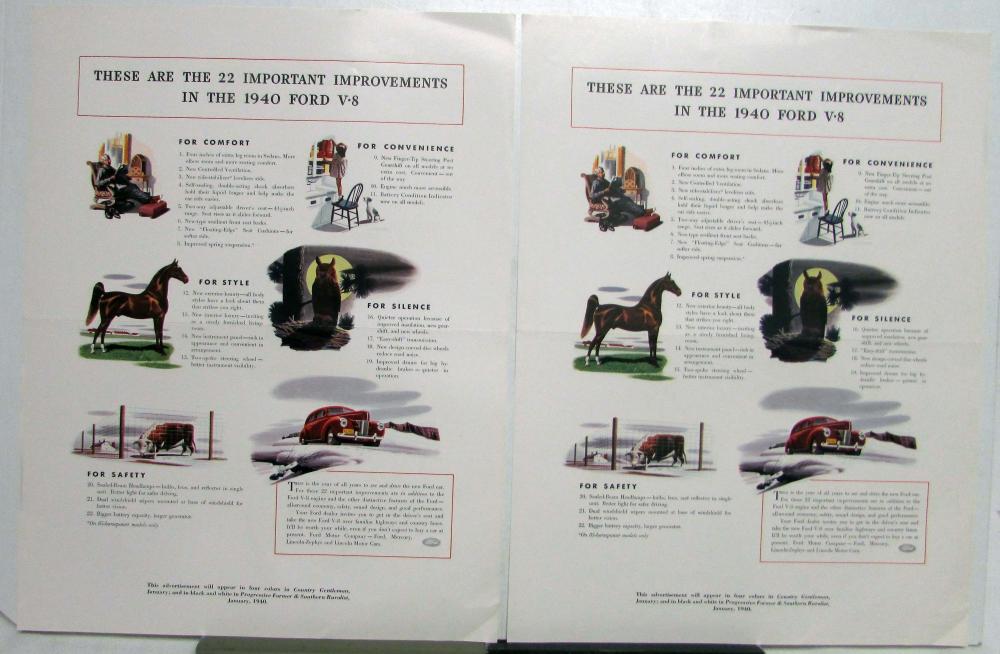 1940 Ford V8 Sedan 22 Improvements Comfort Style Safety Ad Proof