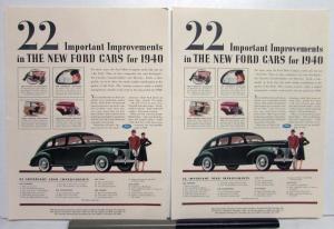 1940 Ford V8 Sedan 22 Improvements To The New Ford Cars Ad Proof