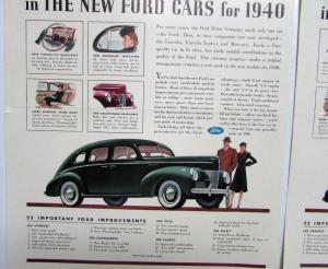 1940 Ford V8 Sedan 22 Improvements To The New Ford Cars Ad Proof