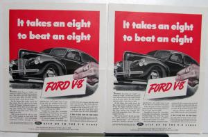 1940 Ford V8 Sedan It Takes An Eight To Beat An Eight Color Ad Proof