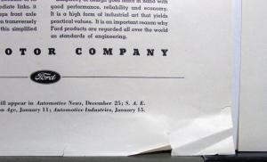 1940 Ford Motor Company Design For Double Duty Ad Proof