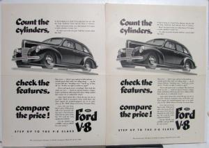1940 Ford V8 Sedan Count The Cylinders Check The Features Ad Proof
