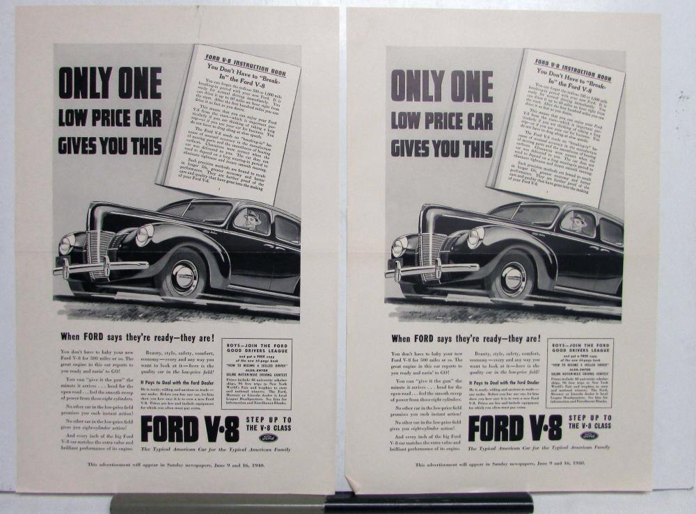 1940 Ford V8 Sedan You Dont Have To Break In The Ford V8 Ad Proof