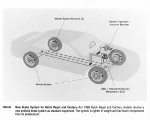 1999 Buick Regal and Century New Brake System Illustrative Press Photo 0271