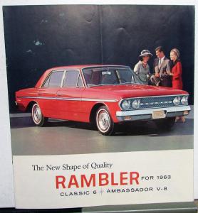 1963 Rambler Classic 6 Ambassador V8 Oversized Sales Brochure Original