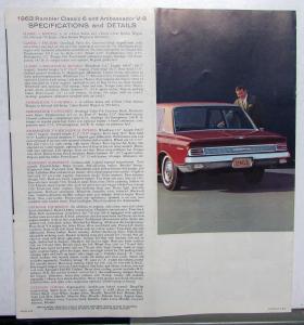 1963 Rambler Classic 6 Ambassador V8 Oversized Sales Brochure Original