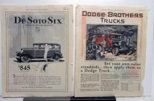 1929 De Soto Six & Dodge Brothers Truck Ads The Country Gentleman