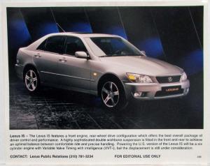 1999 Lexus IS Compact Sport Sedan Media Press Information