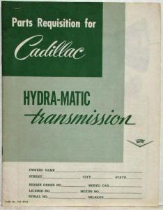 1950-1957 Cadillac Parts Requisition for Hydra-Matic Transmission