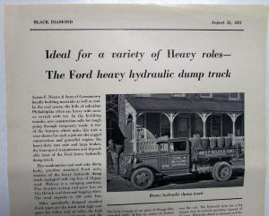 1932 Ford Heavy Hydraulic Cole Dump Truck & Ad Proof